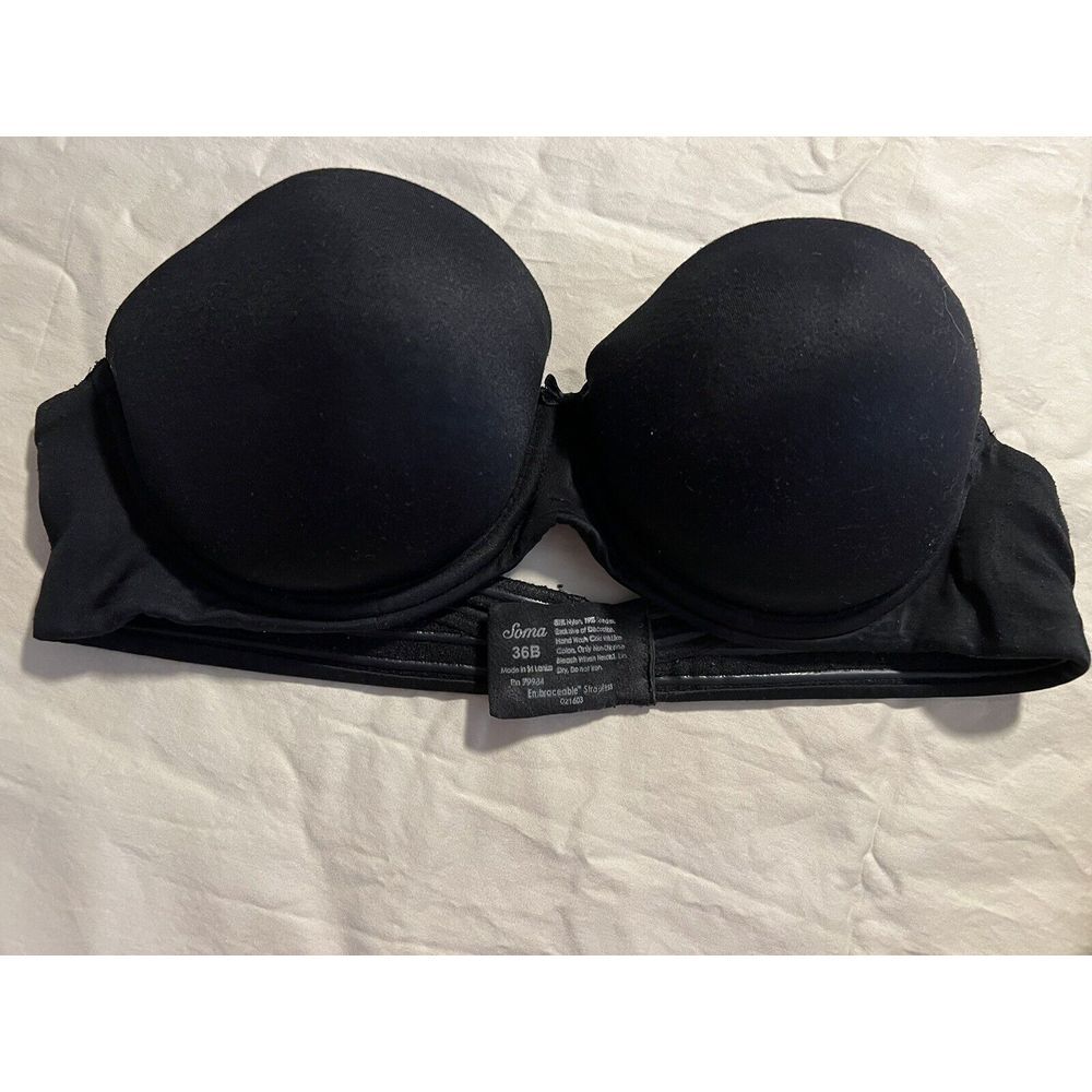 Soma Black Embraceable Strapless Bra 36B